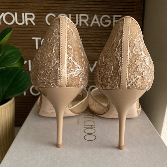 Jimmy Choo Lien Lace d’Orsay Pump, Nude - Picture 6 of 8